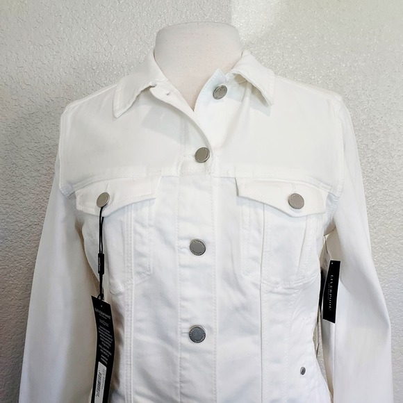Women's White Denim Jacket - Picture 3 of 14